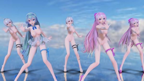 MMDVOCALOID 全员裸舞 虚拟歌姬淫乱盛宴 爆乳翘臀湿身诱惑